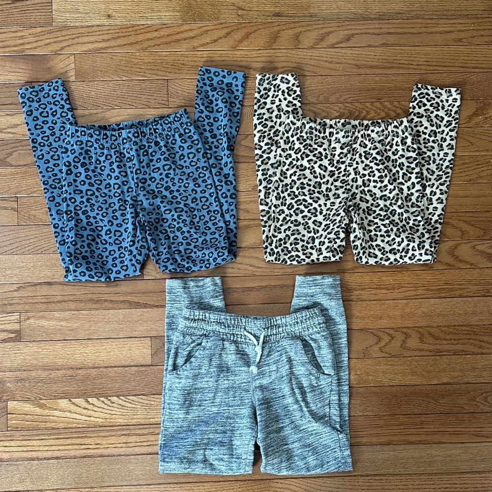 💙 CARTER’S CIRCO CAT & JACK Girls leggings size 7 8 blue leopard gray bundle